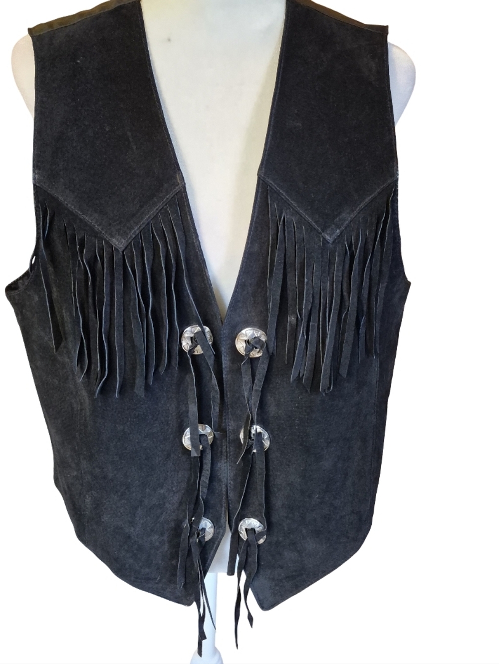 Rock Creek Women's Black Suede Fringe Vest